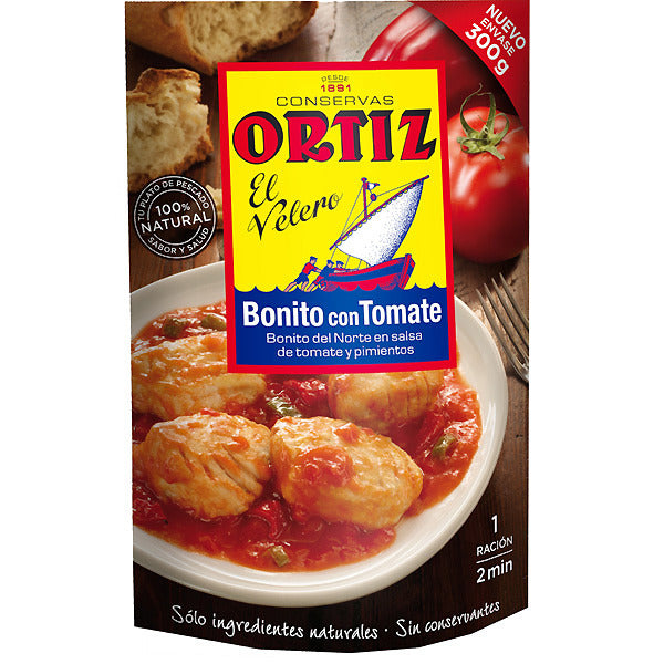 Λευκός Τόνος σε Σάλτσα Τομάτας Ortiz White Tuna in Tomato and Pepper Sauce 300g